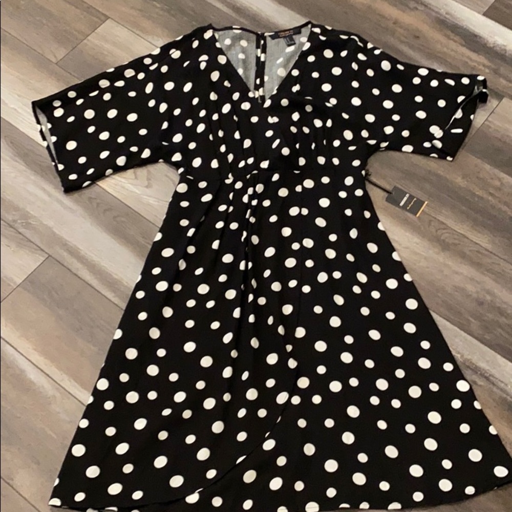 NWT black & White polka dot dress